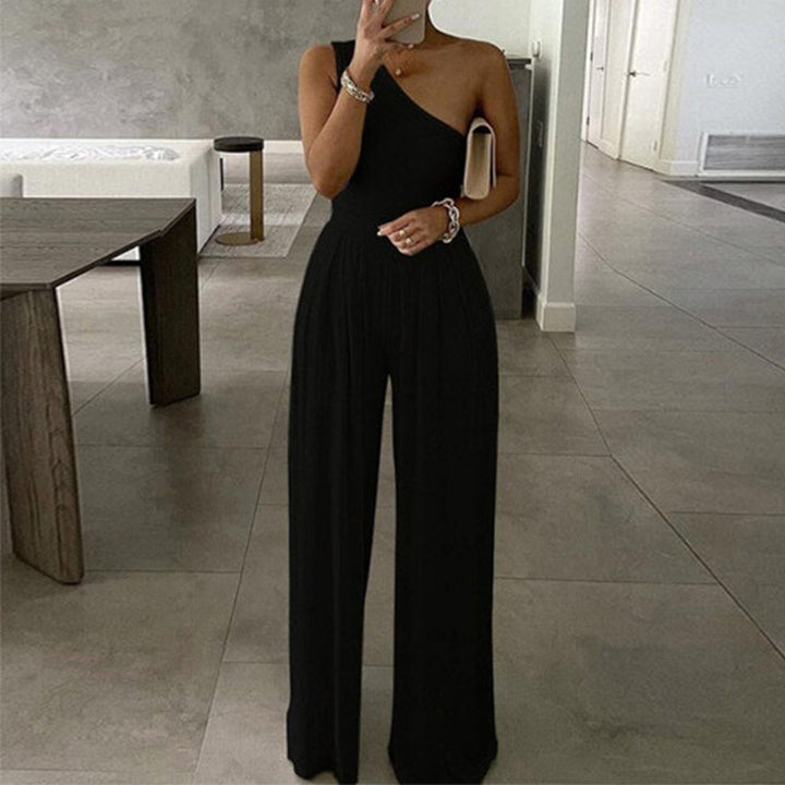 Damen Elegante Ein-schulter Jumpsuit Drune