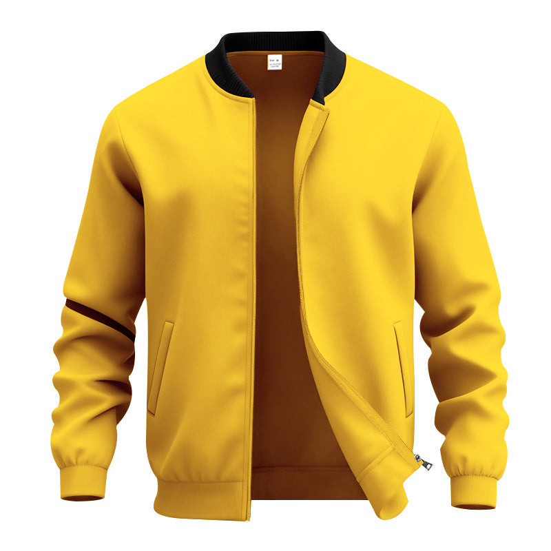 Herren nan stylische Bomberjacke mit elastischem Saum, Rippkragen und verdecktem Reißverschluss Drune
