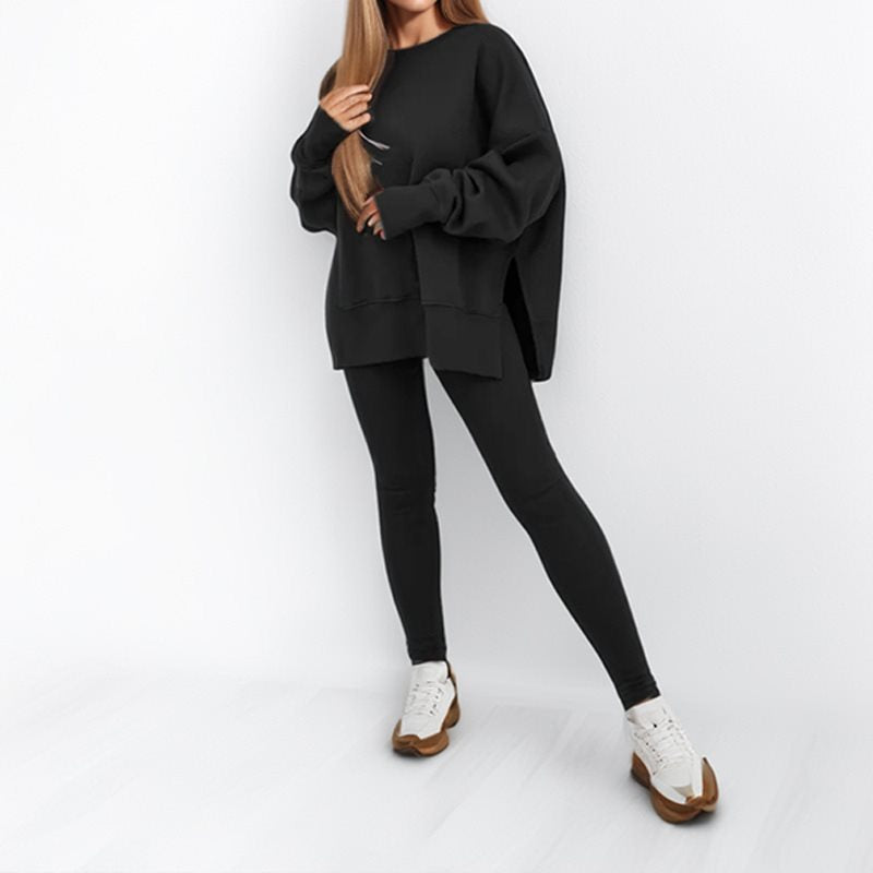 Damen Bequemes Oversized Sweatshirt mit lässigem Schnitt und passenden Leggings Drune