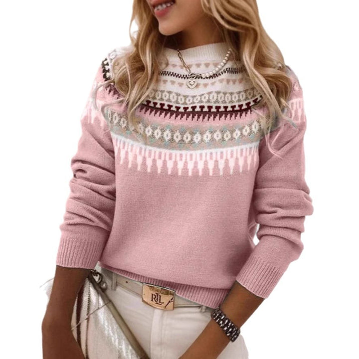 Damen Strickpullover mit nordischem Muster Drune