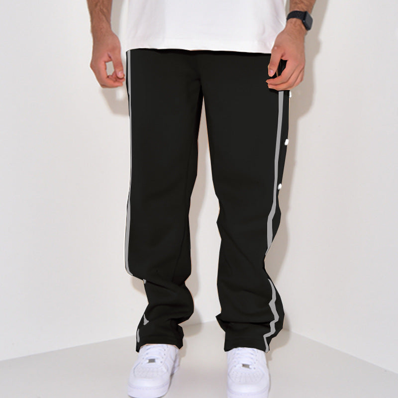 Herren Sportliche Jogginghose mit Druckknopf-Detail und seitlichen Taschen Drune