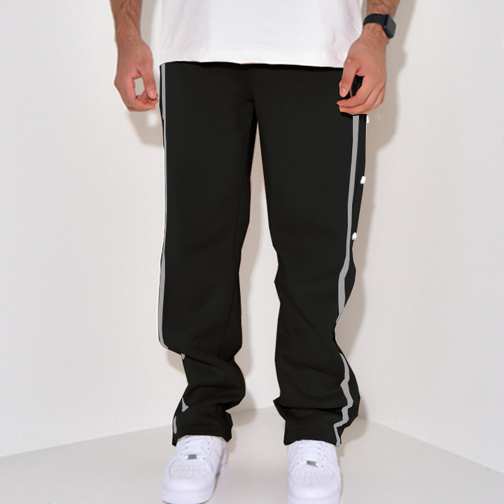 Herren Sportliche Jogginghose mit Druckknopf-Detail und seitlichen Taschen Drune