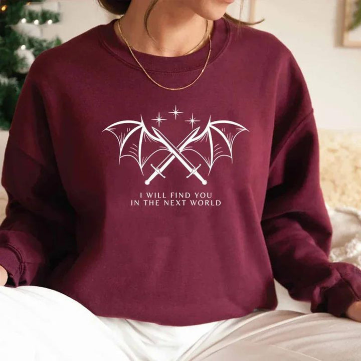 Damen Sweatshirt mit künstlerischem Grafikdesign und inspirierendem Schriftzug Drune