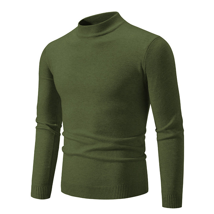 Herren Feinstrickpullover mit hohem Kragen und elastischen Bündchen Drune