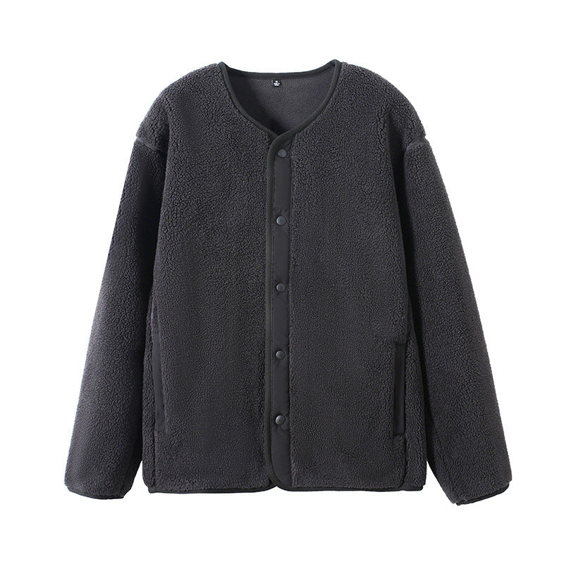 Damen Warm gefütterte Fleecejacke mit Druckknopfverschluss Drune
