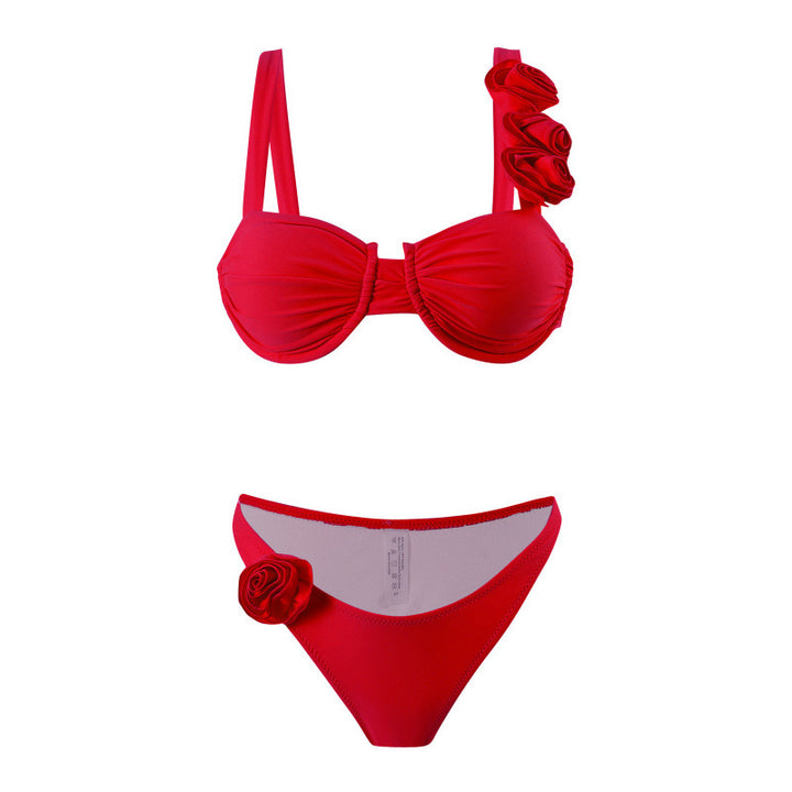 Damen Bikini-Set mit floralen Applikationen und elegantem Schnitt Drune