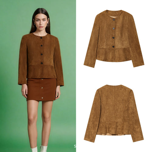 Damen elegante Velourjacke Drune