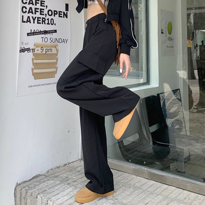 Damen Elegante Cargo-Hose mit weitem Schnitt Drune