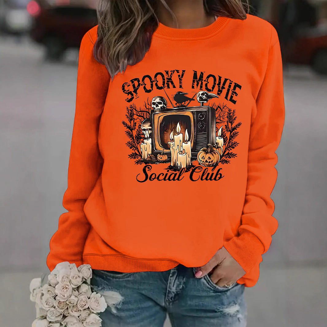 Damen Sweatshirt mit spooky Film-Motiv und lässigem Schnitt Drune