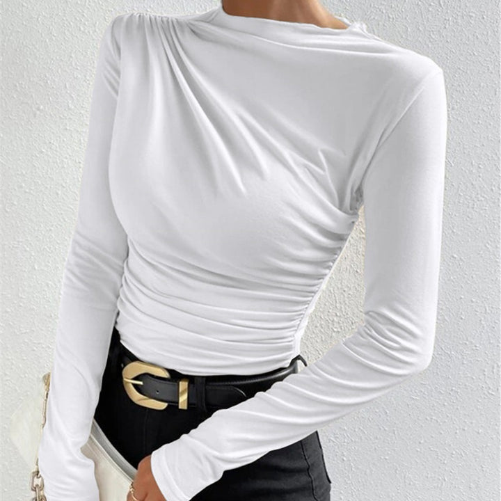 Damen elegantes Langarmshirt mit raffiniertem Effekt Drune