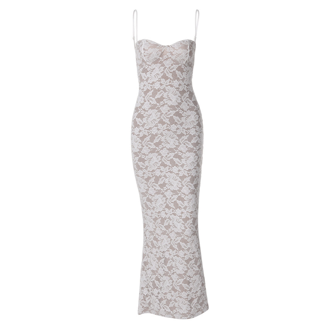 Damen Elegantes Spitzenabendkleid mit tailliertem Schnitt und raffinierten Details Drune