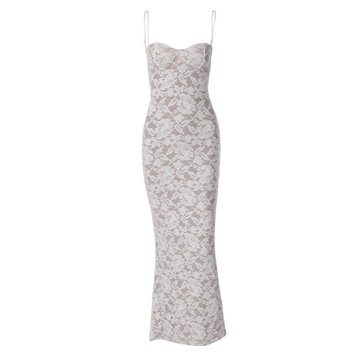 Damen Elegantes Spitzenabendkleid mit tailliertem Schnitt und raffinierten Details Drune