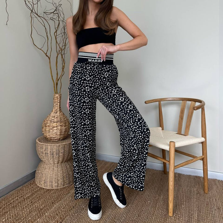 Damen Modische Leoprint Loungehose Drune