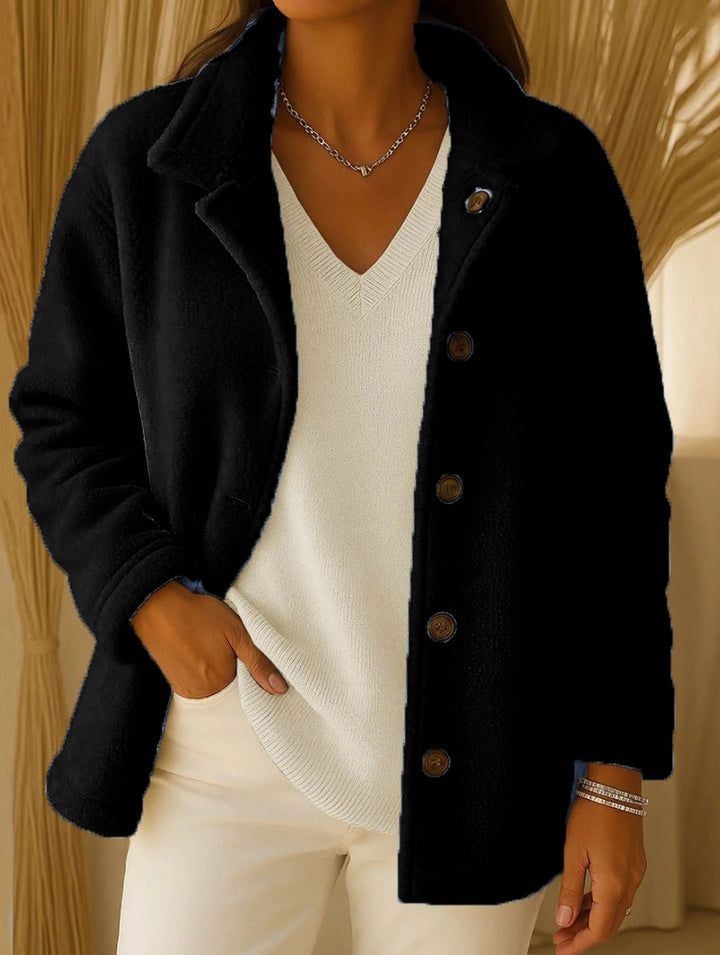 Damen Fleece-Jacke mit Knopfdetails Drune