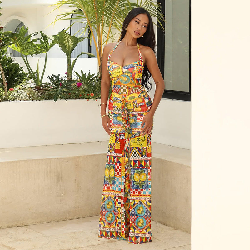 Damen Elegantes Strandkleid mit raffiniertem Rüschendesign und tiefem Schlitz Drune