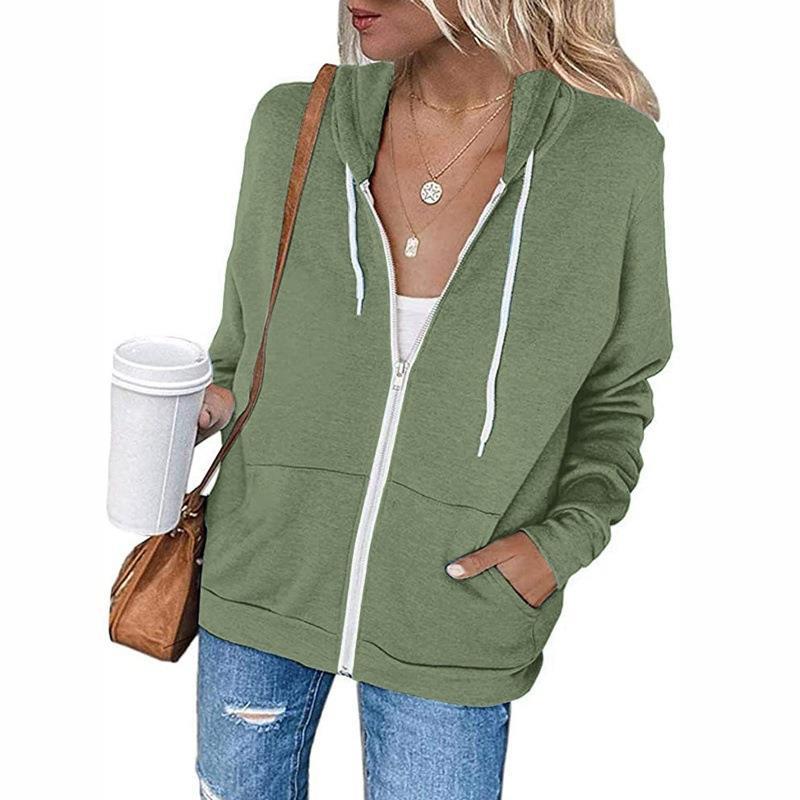 Femme Zip-Up Freizeit Hoodie Drune