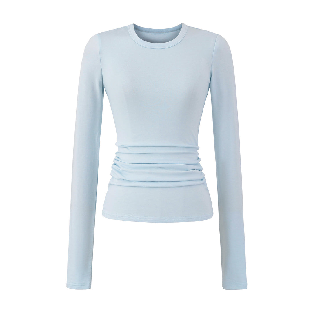Damen Langarmshirt mit Raffungen Drune