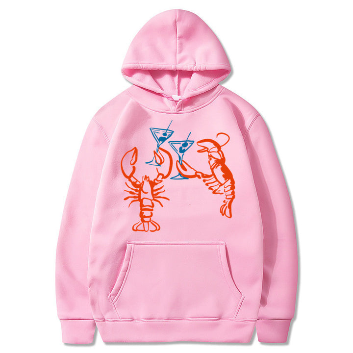 Damen Kapuzenpullover mit rauflustigem Hummer-Motiv Drune