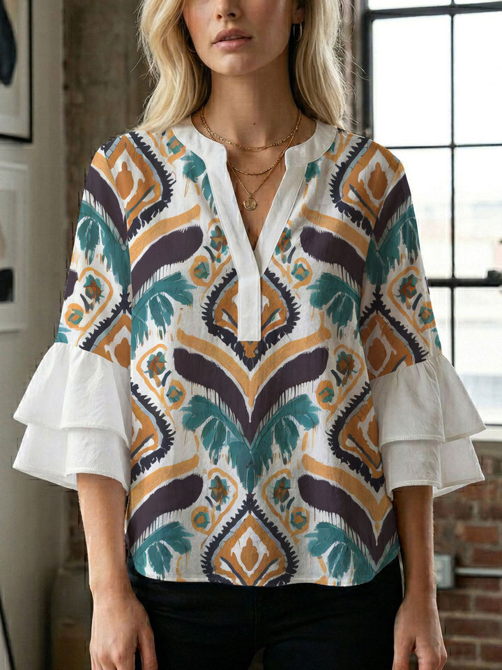 Damen Bluse mit wunderschönen floralem Design Drune