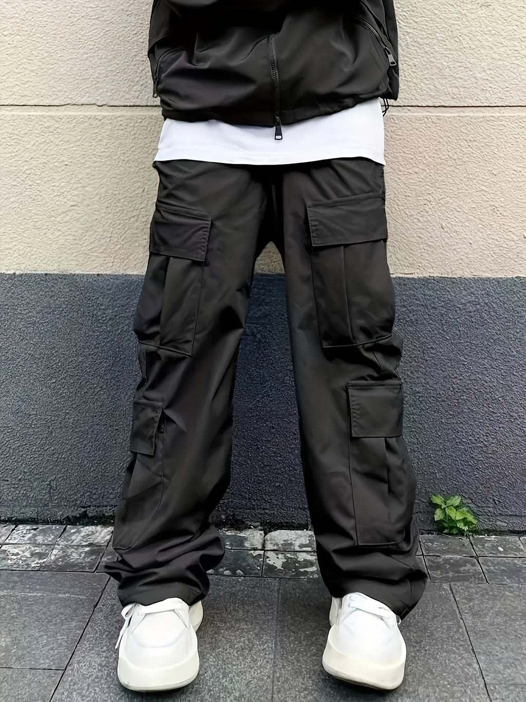 Herren funktionale Cargo-Hose mit vielseitigen Taschen und elastischem Bund Drune