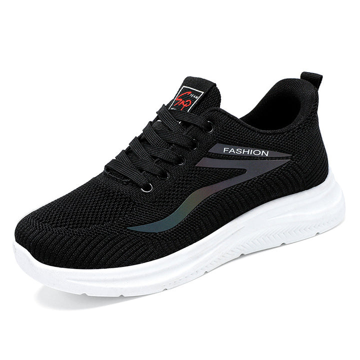 Damen nan ultraleichter Strick-Fitness-Sneaker mit nahtlosem Atmungsnetz, stoßdämpfender EVA-Wabenlaufsohle und verstärkter Zehenkappe Drune