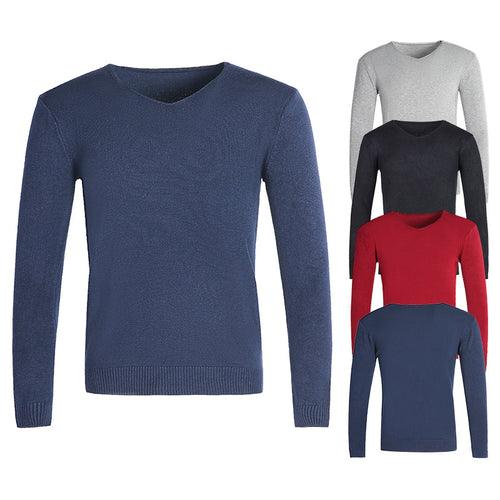 Herren nan feiner V-Ausschnitt-Pullover aus Baumwoll-Merino-Mix mit schmaler Silhouette Drune