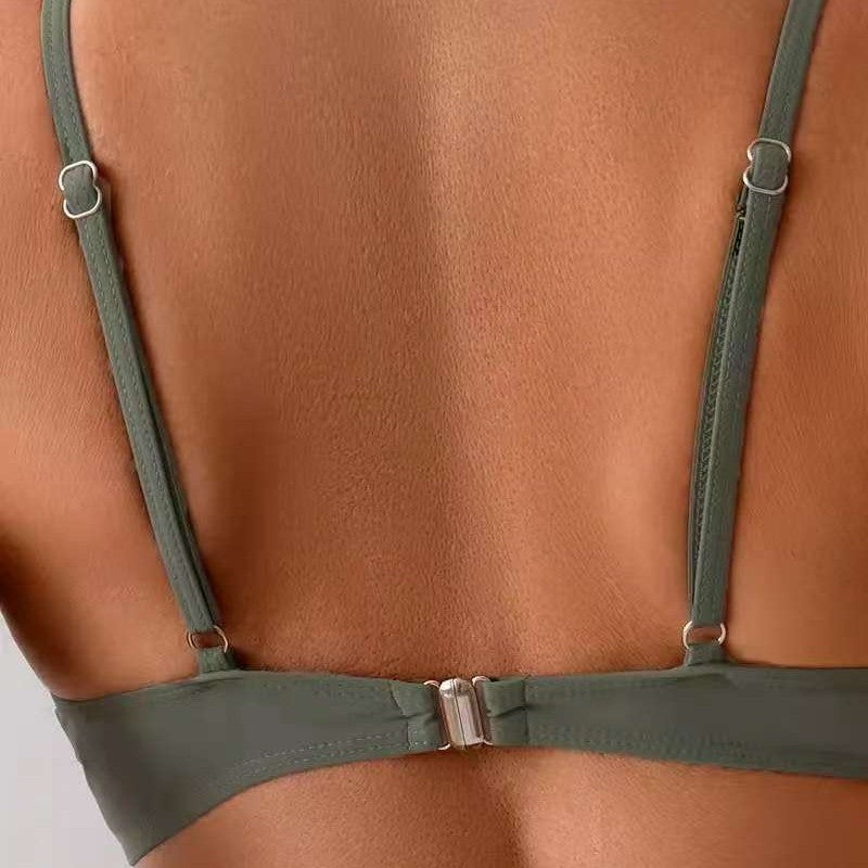 Damen Hochtailliertes Bikini-Set mit elegantem Wickeldesign Drune