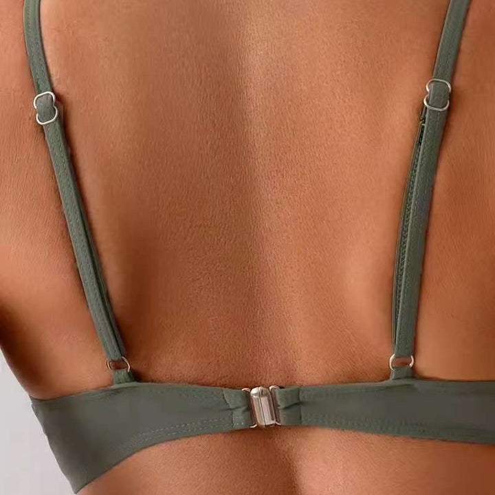 Damen Hochtailliertes Bikini-Set mit elegantem Wickeldesign Drune