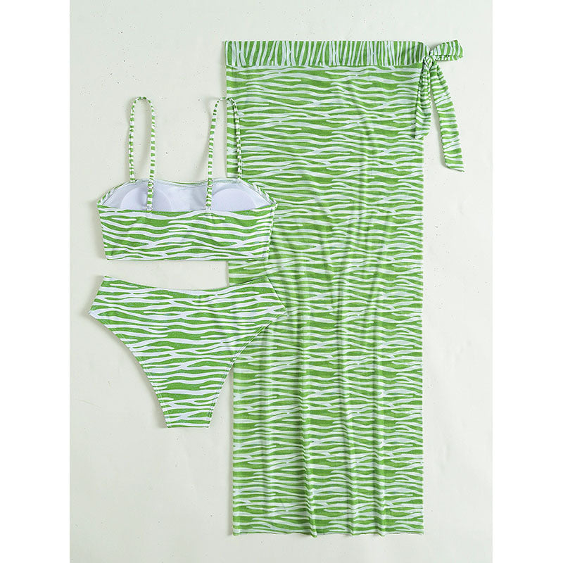 Damen Zweiteiliges Bikini-Set mit asymmetrischem Rock Drune