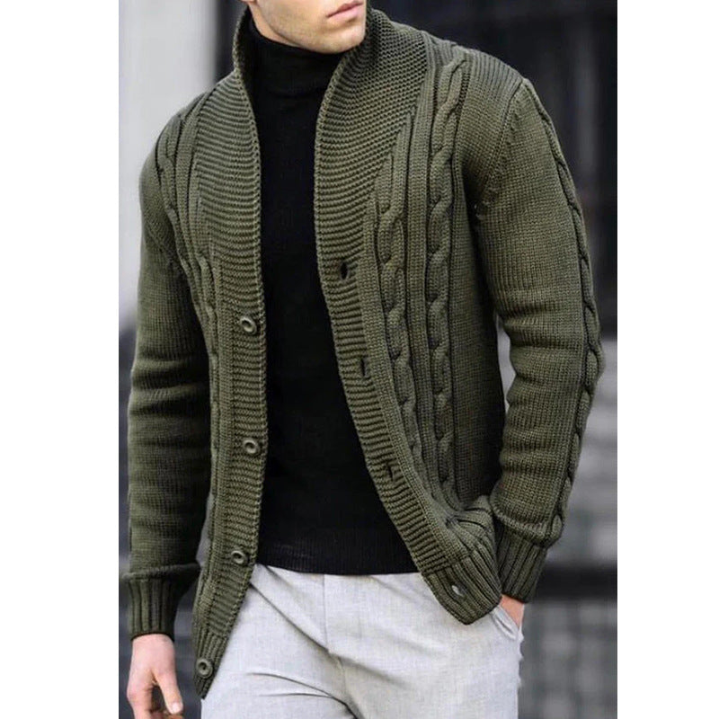 Herren Strickjacke mit robustem Zopfmuster und langlebigem Knopfverschluss Drune