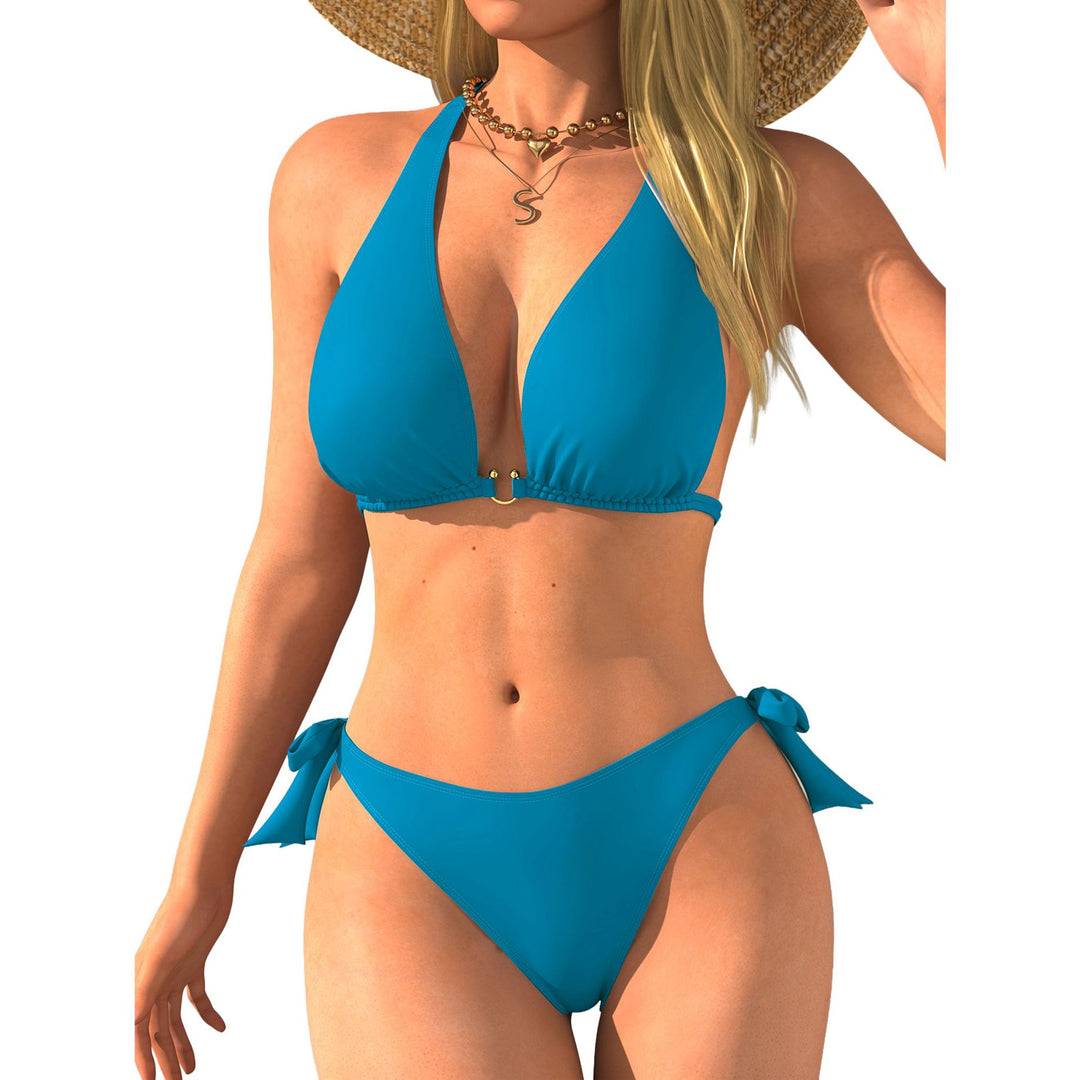 Damen Triangel-Bikini mit Rückenband und sinnlichem V-Ausschnitt Drune