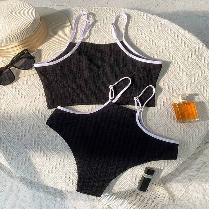 Damen Sport-Bikini Set mit verstellbaren Trägern und hohem Beinausschnitt Drune