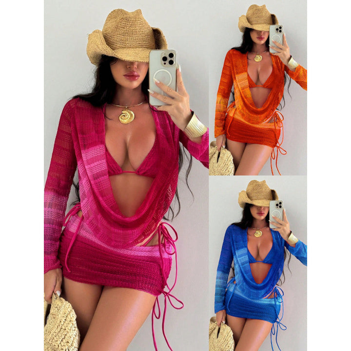 Damen Strandkleid mit Raffung und attraktivem V-Ausschnitt Drune