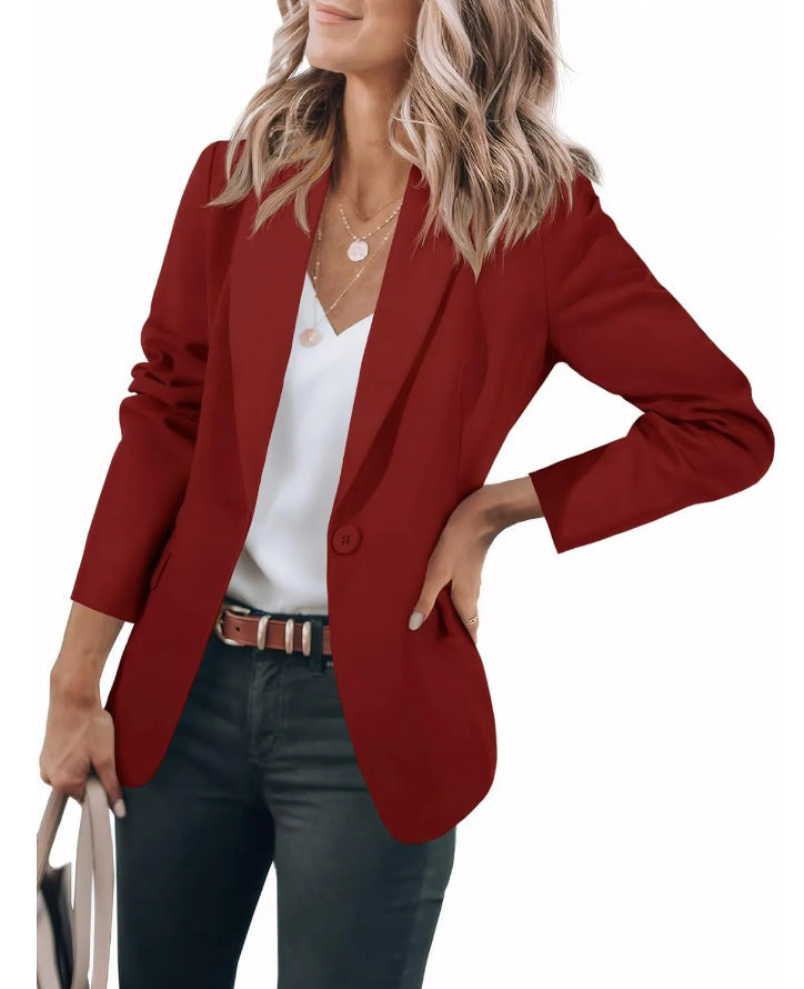 Damen lässiger Blazer mit elegantem Schnitt und praktischen Taschen Drune