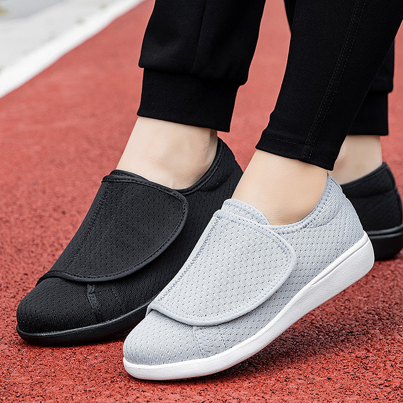 Herren nan orthopädischer Pantoffel mit verstellbarem Klettverschluss, atmungsaktivem Mesh und stoßdämpfender Schaumstoffsohle Drune