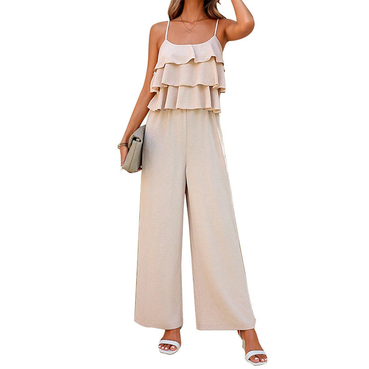 Damen luftiger Jumpsuit mit Rüschendetails Drune