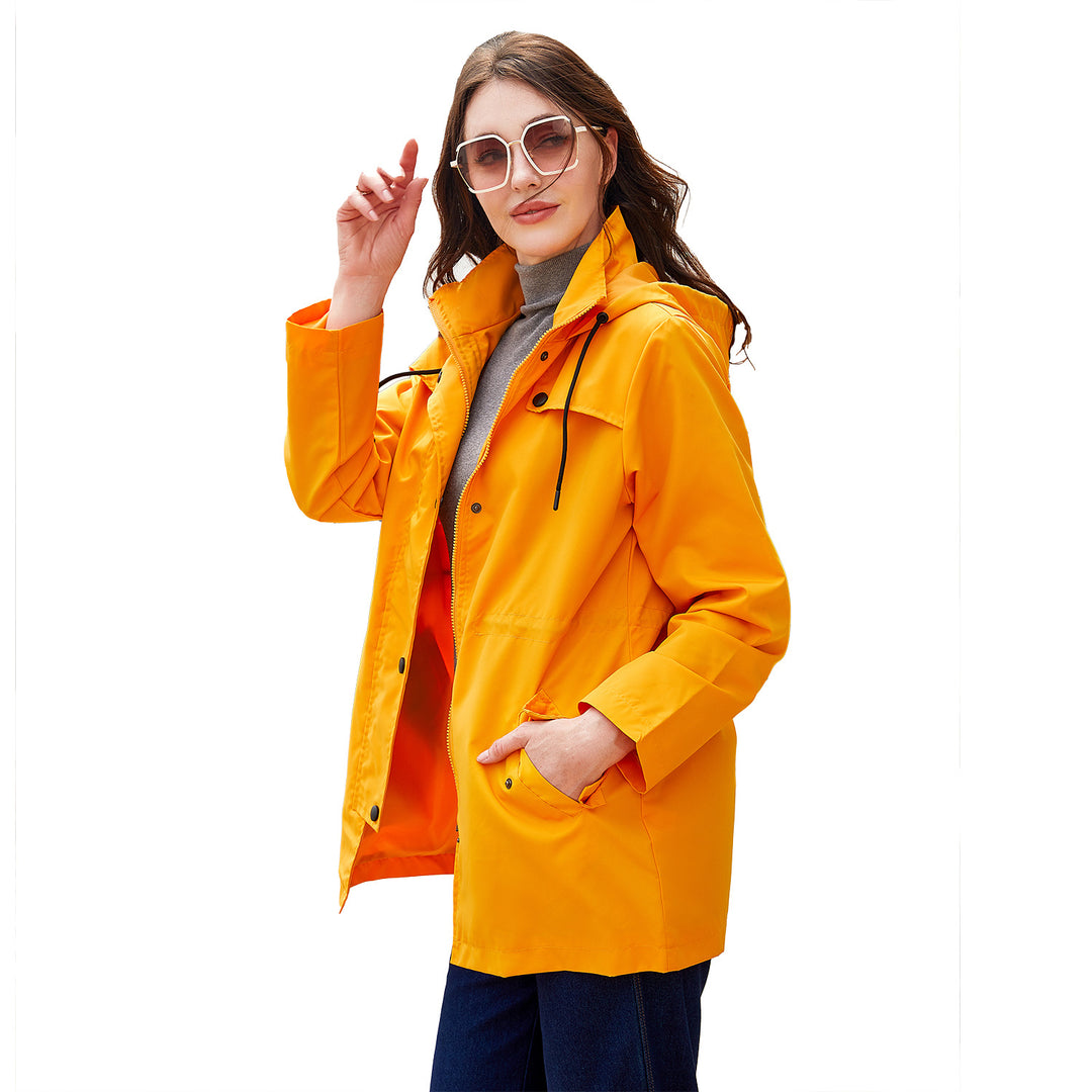 Damen wetterfeste Freizeitjacke mit verstellbarer Kapuze Drune