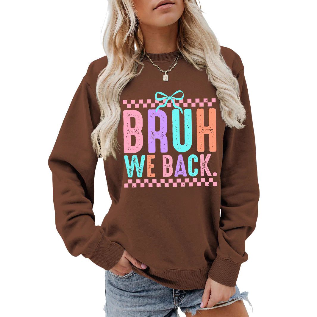 Damen Sweatshirt mit fröhlichem Druck und bequemer Passform Drune