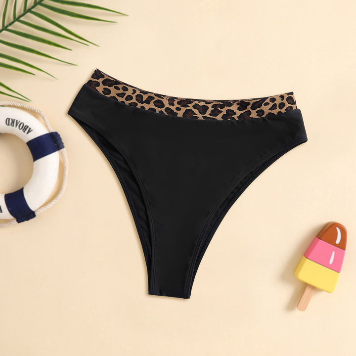 Damen Hochtailliertes Bikini-Unterteil mit modischem Leopardenmuster Drune