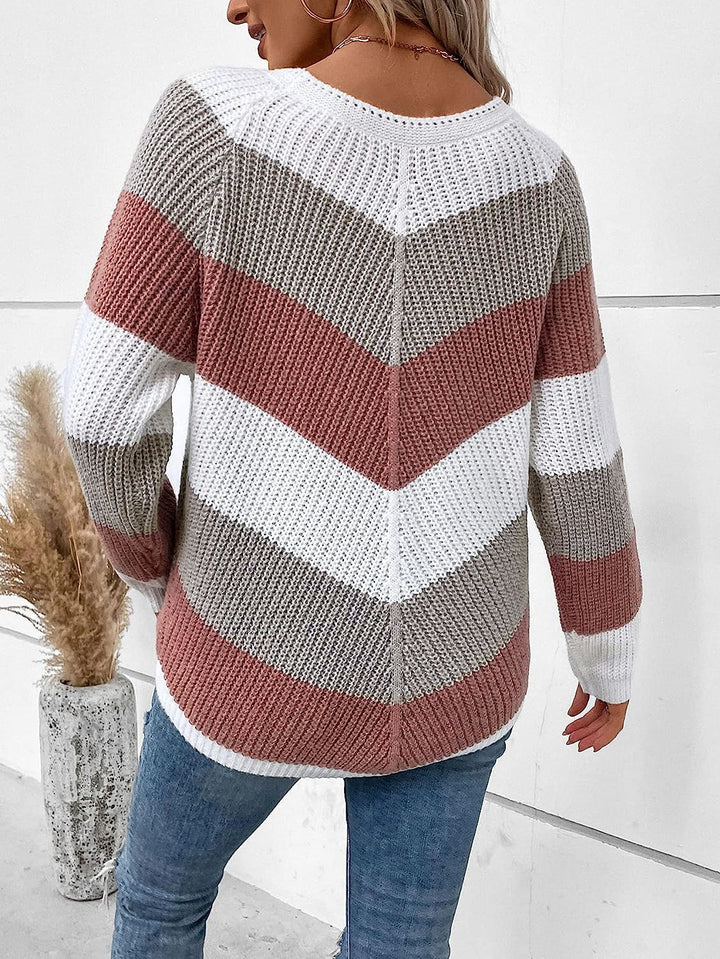Damen Gemusterter Strickpullover im lässigen Stil Drune