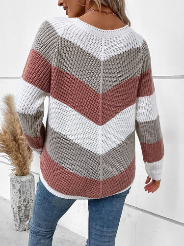 Damen Gemusterter Strickpullover im lässigen Stil Drune