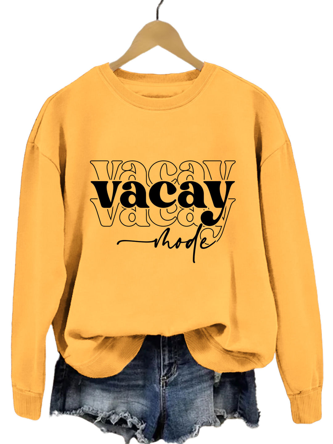 Damen Sweatshirt mit lässigem Schriftzug und entspannter Passform Drune