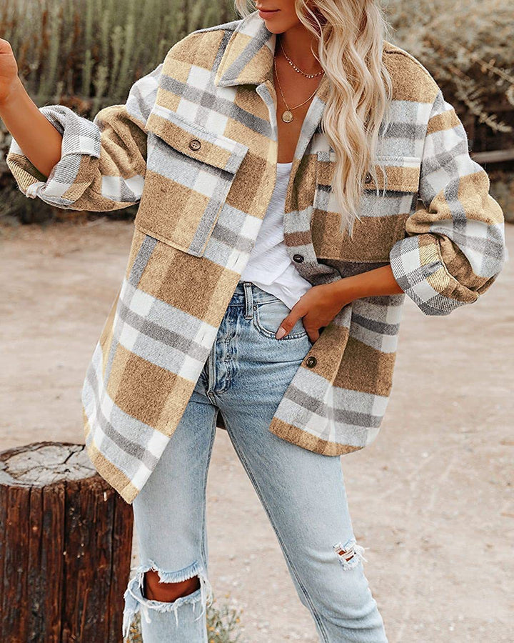 Damen Flanelljacke mit Karomuster Drune