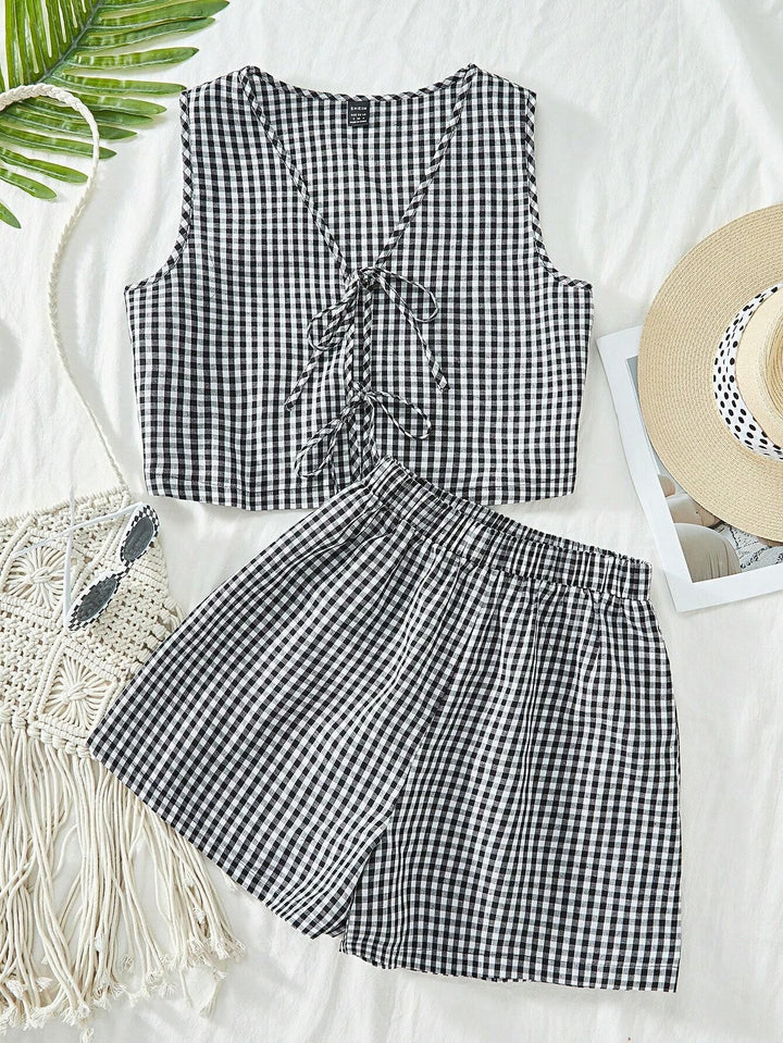 Damen Crop-Top und Shorts Set Drune