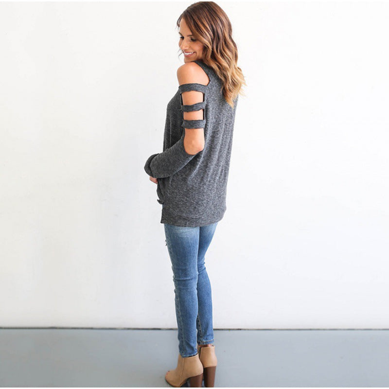 Damen Freizeitlicher Cut-Out Pullover mit lässigem Schnitt Drune