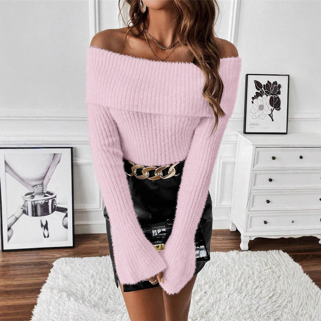 Damen Off-Shoulder Strickpullover Drune