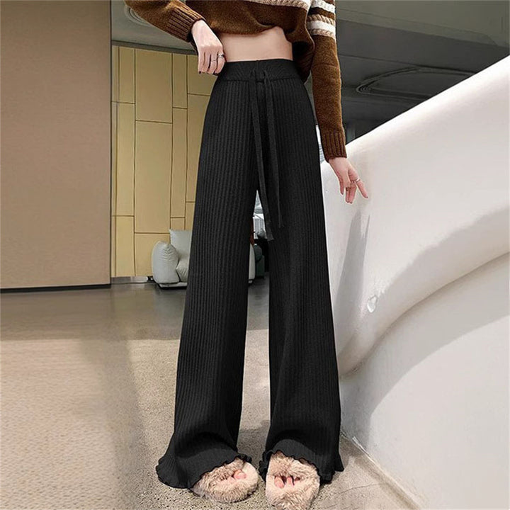Damen Fließende Strickhose mit weichem Material und elegantem Saum Drune