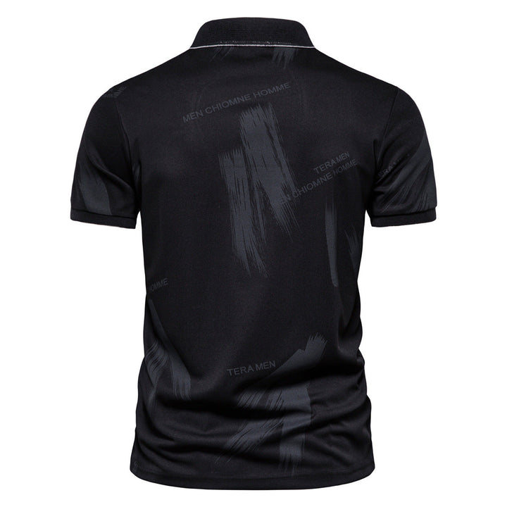 Herren Polo-Shirt mit modernem Grafikdesign und atmungsaktiver Baumwollmischung Drune