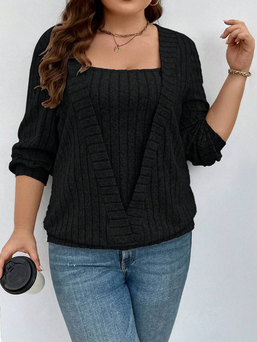 Damen vielseitige Strickjacke mit eleganter Rippenstruktur Drune