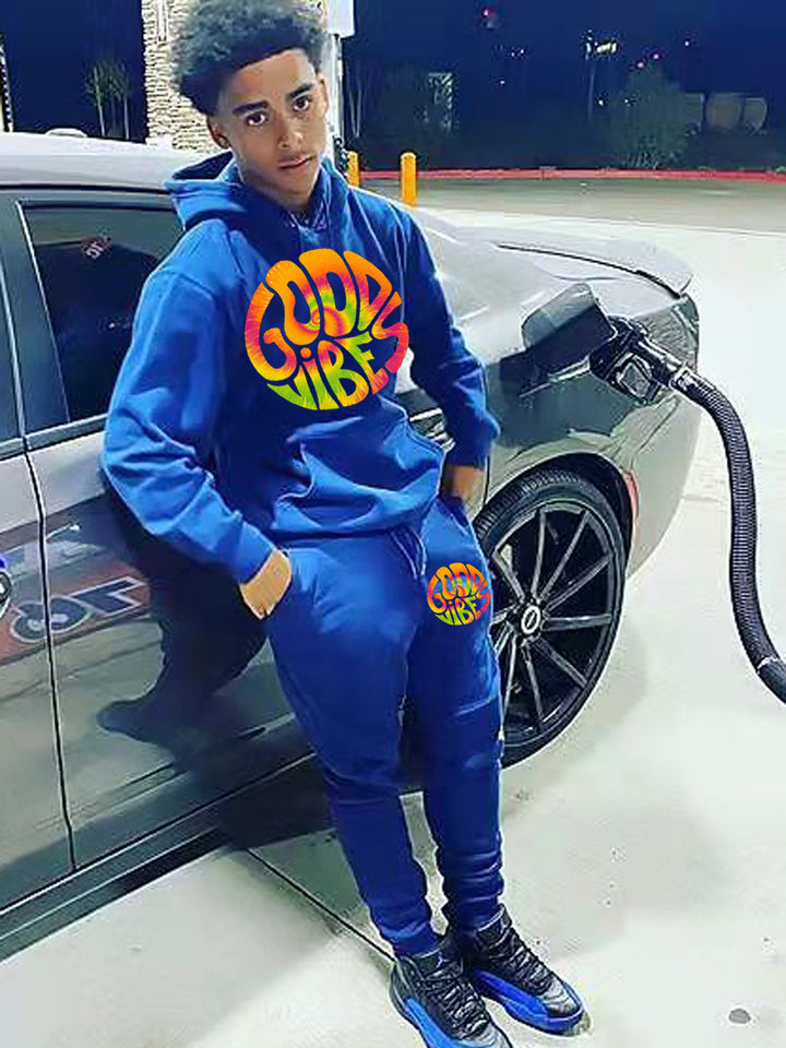 Herren Sweatshirt und Jogginghose Set mit buntem Grafikdesign Drune